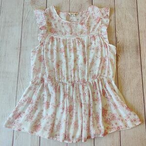 Parallel Skies floral ruffle sleeveless top sz S